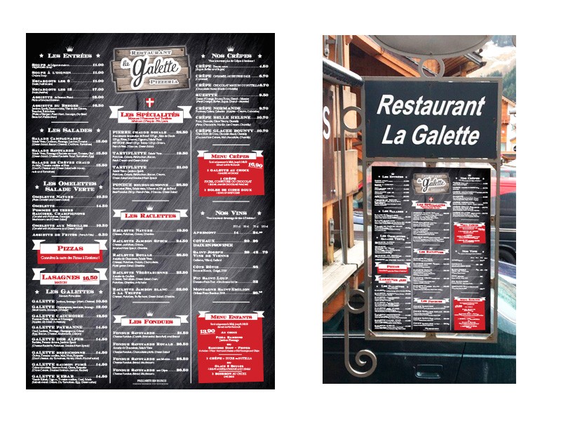 L'igloo restaurant à Méribel - Panneau Alupanel - Porte Menu Fer