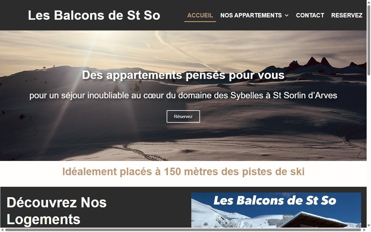 Capture d'écran du site Les Balcons de St So